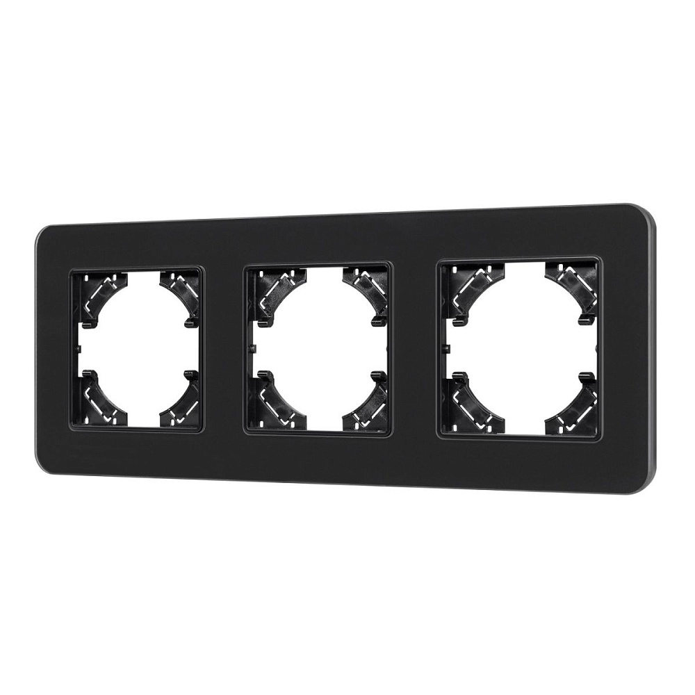 Рамка на 3 поста стеклянная Arlight FRM-OMALI-SFGS-3-BK 049713